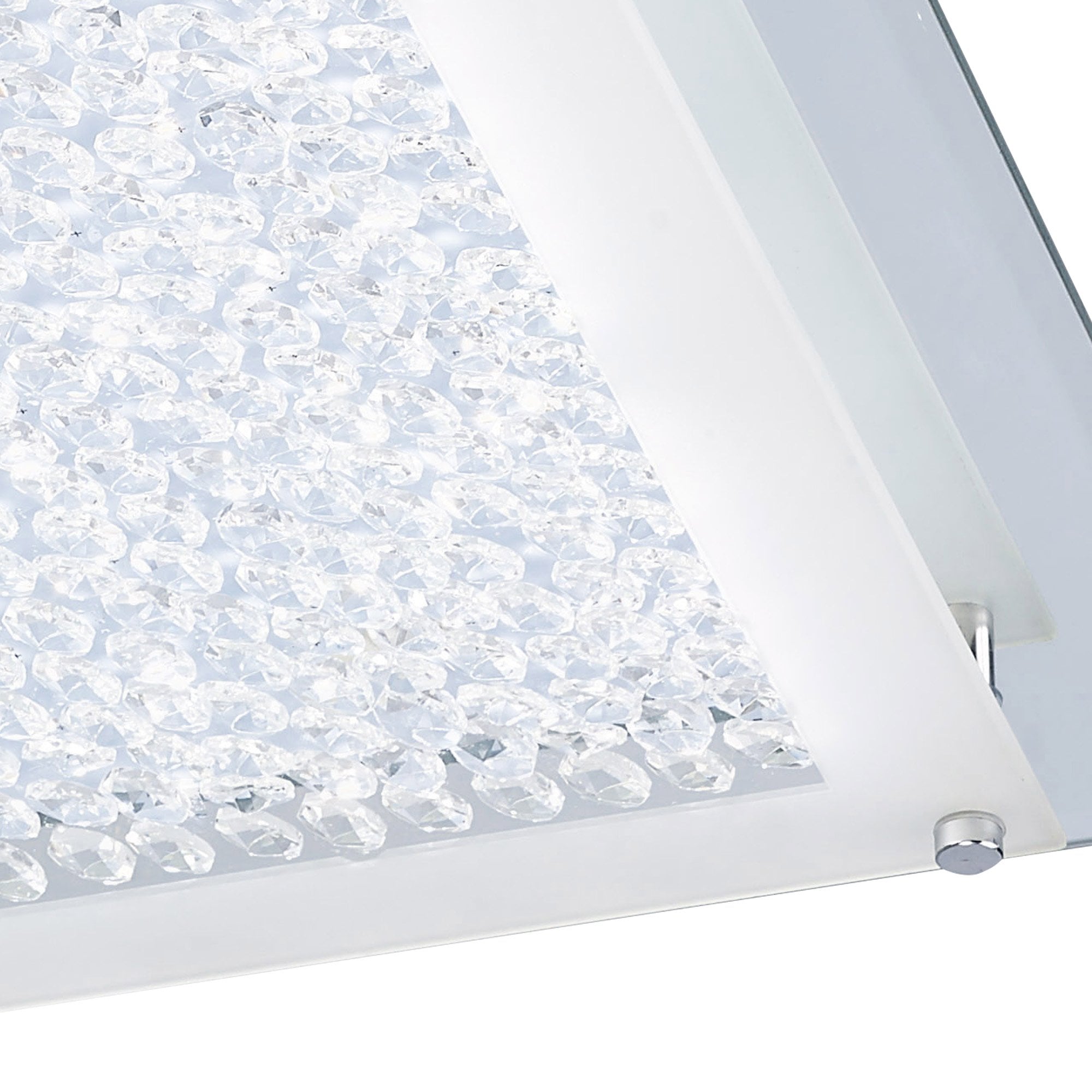 M4582 Cristal Flush Light 42cm Square 21W LED Polished Chrome / Cristal