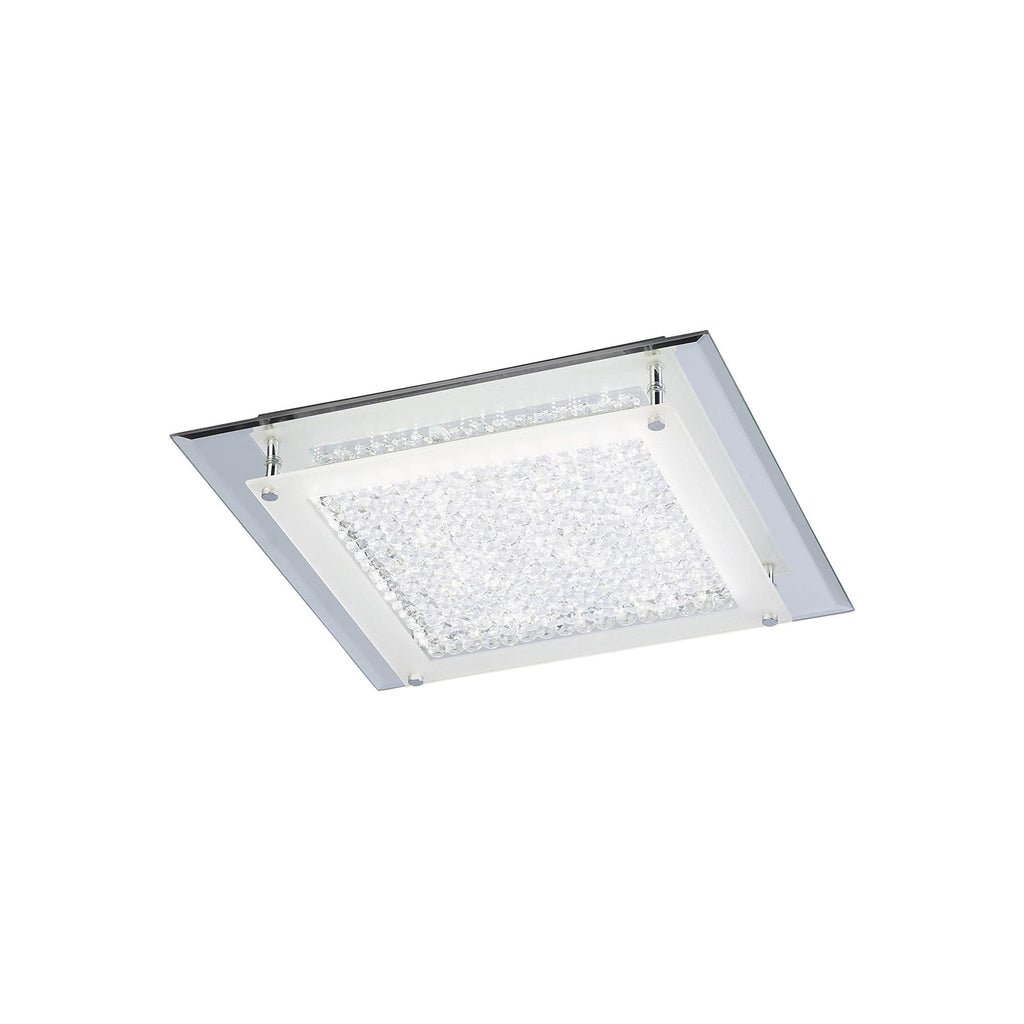 M4581 Cristal Flush Light 36cm Square 18W LED Polished Chrome / Cristal
