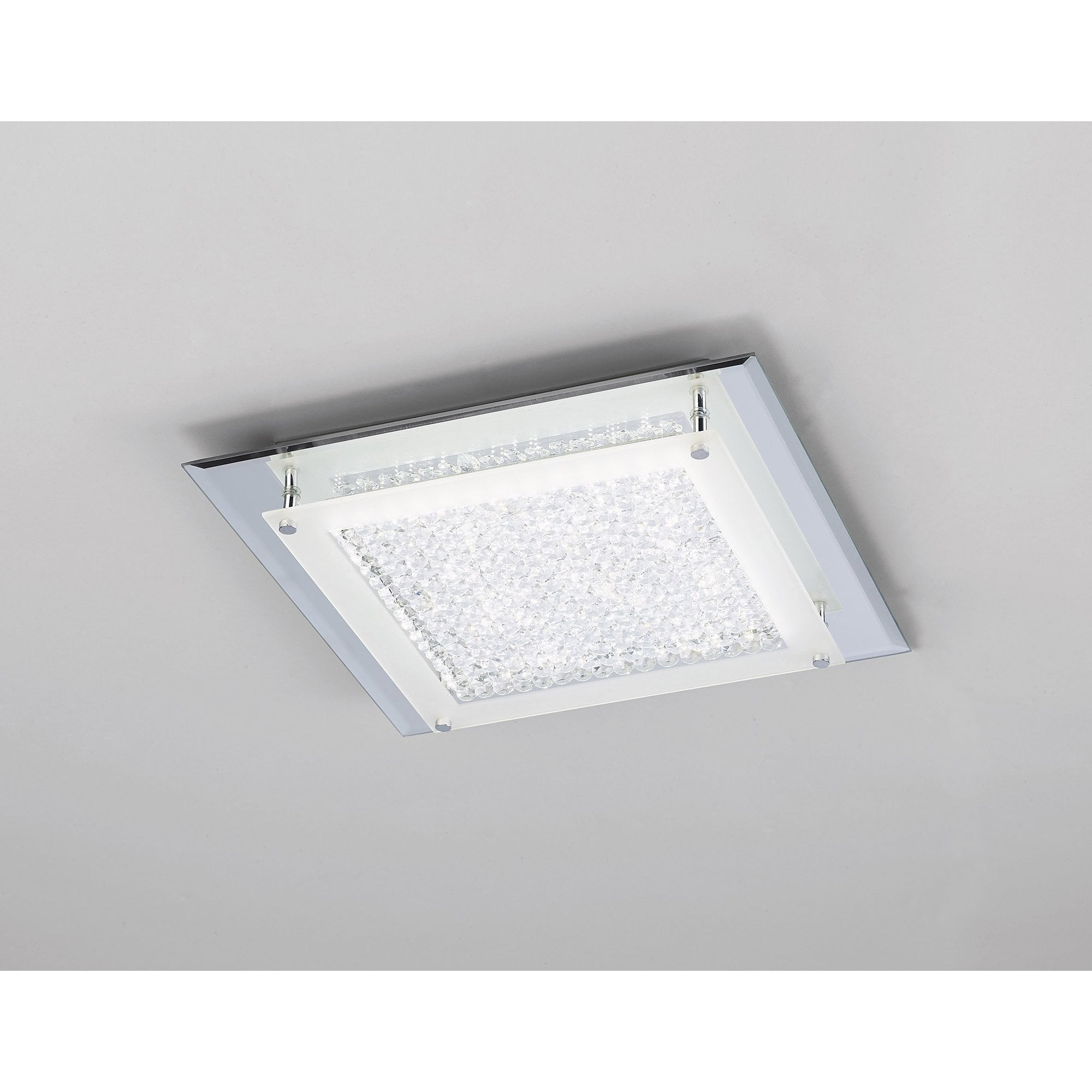 M4581 Cristal Flush Light 36cm Square 18W LED Polished Chrome / Cristal