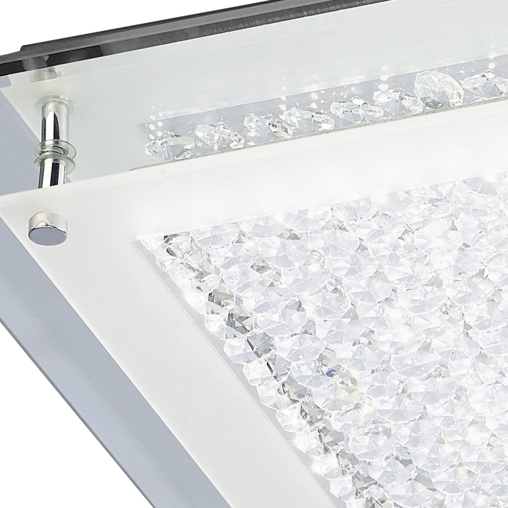 M4581 Cristal Flush Light 36cm Square 18W LED Polished Chrome / Cristal