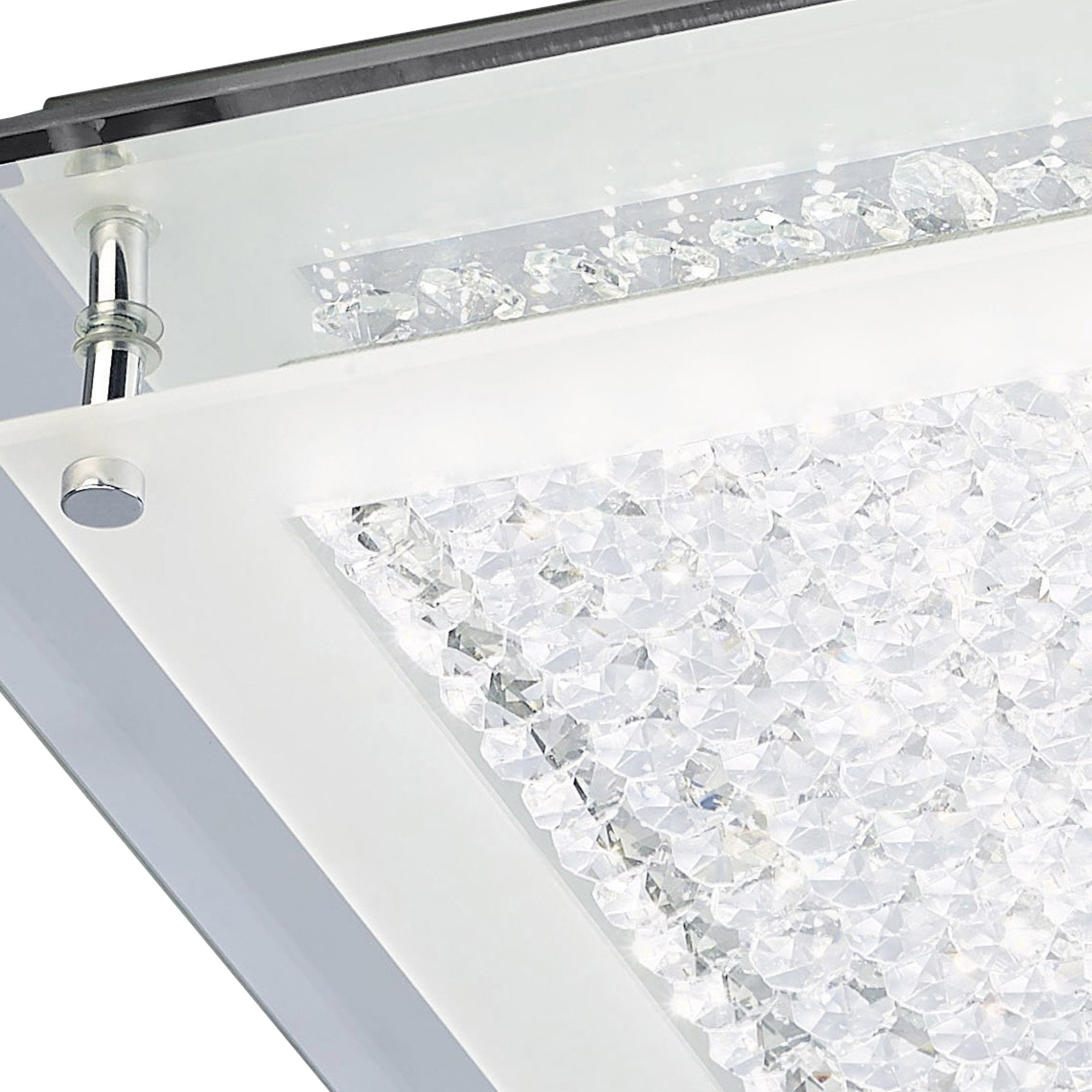M4581 Cristal Flush Light 36cm Square 18W LED Polished Chrome / Cristal