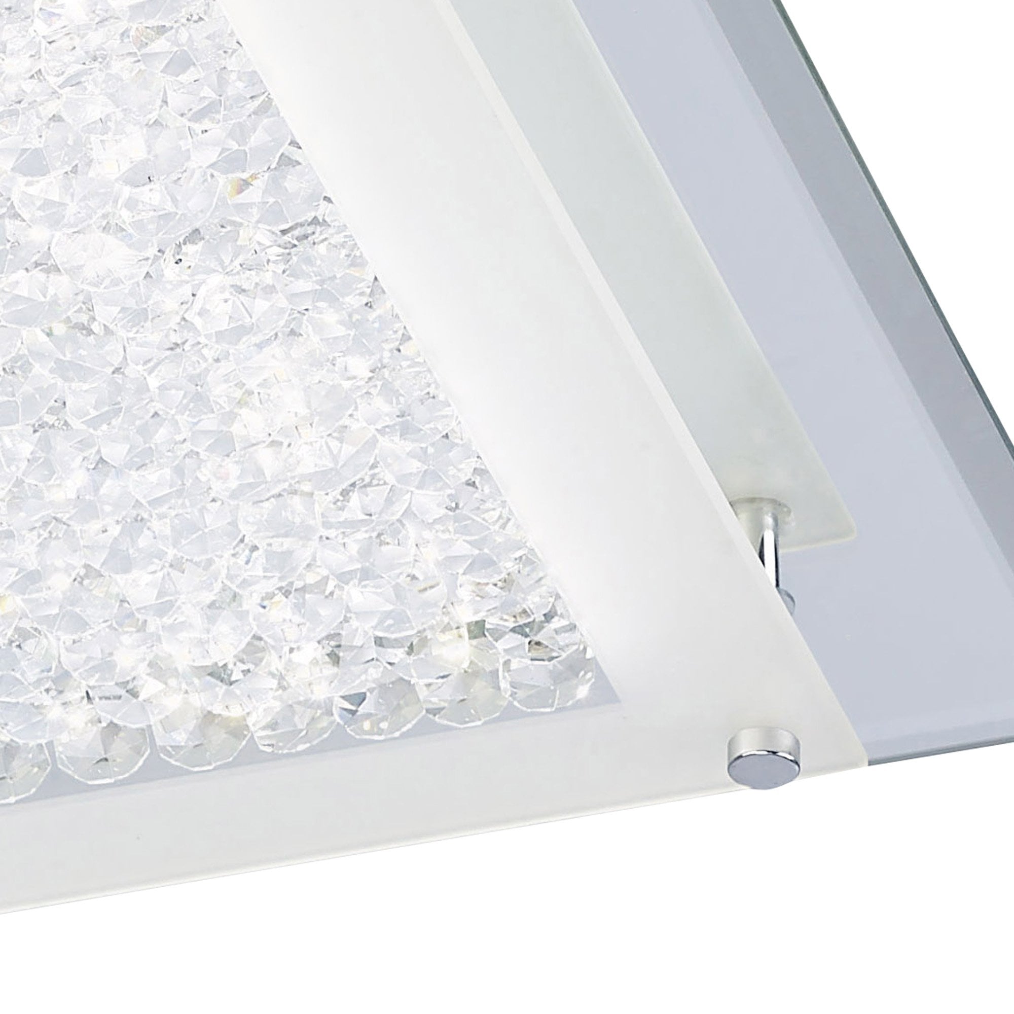 M4581 Cristal Flush Light 36cm Square 18W LED Polished Chrome / Cristal