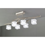 M2357SN Cuadrax Rectangular Semi Flush 6 Light G9 Satin Nickel