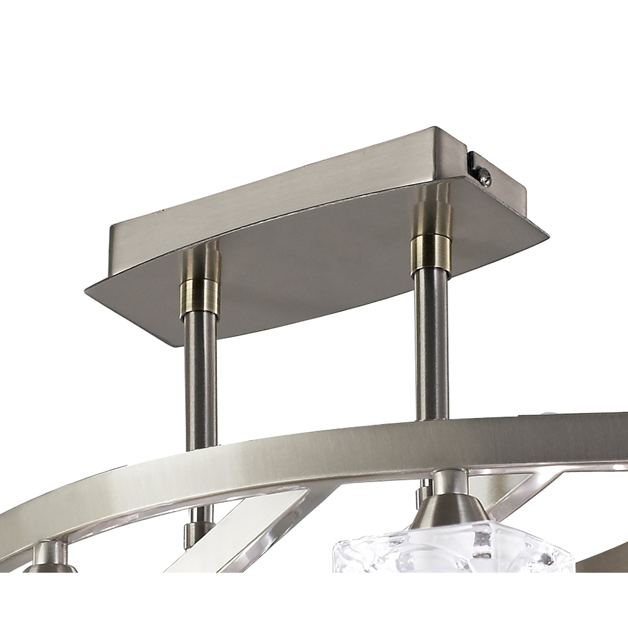 M2357SN Cuadrax Rectangular Semi Flush 6 Light G9 Satin Nickel