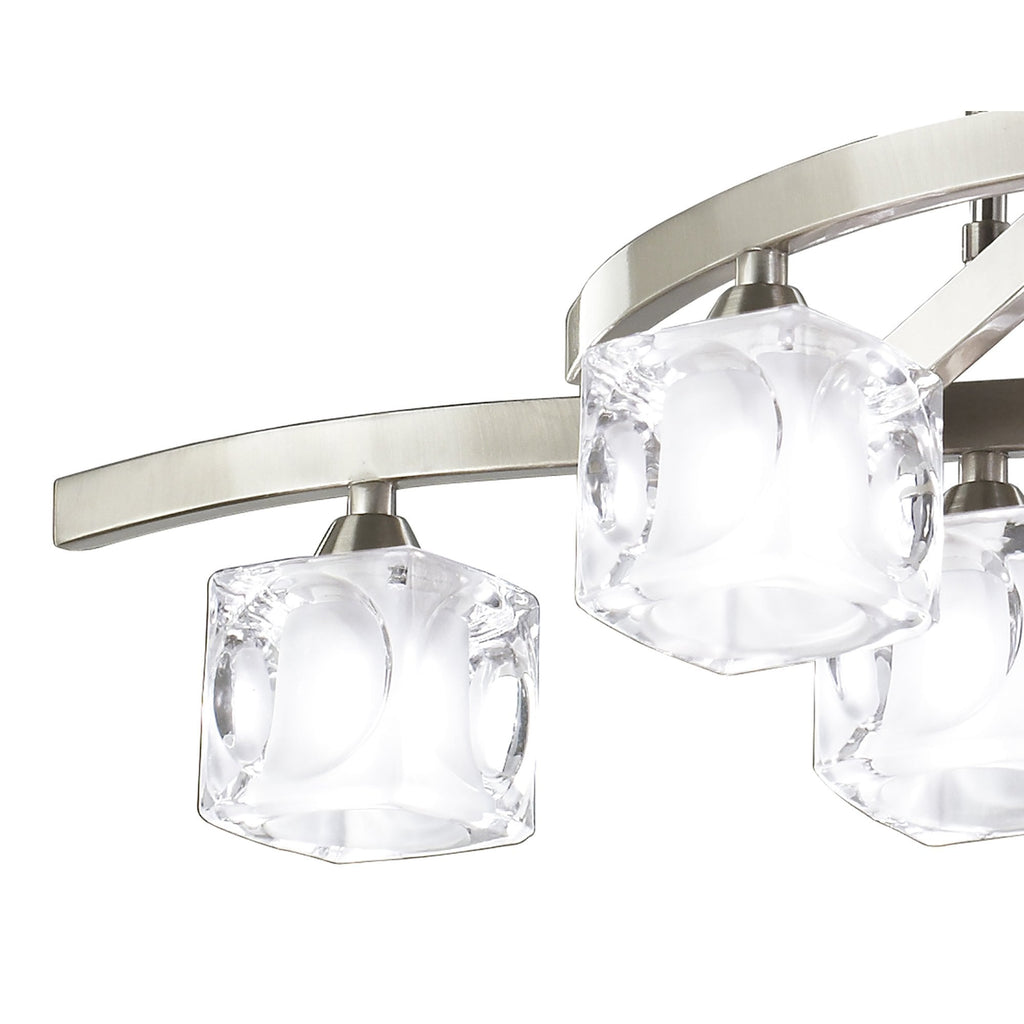 M2357SN Cuadrax Rectangular Semi Flush 6 Light G9 Satin Nickel