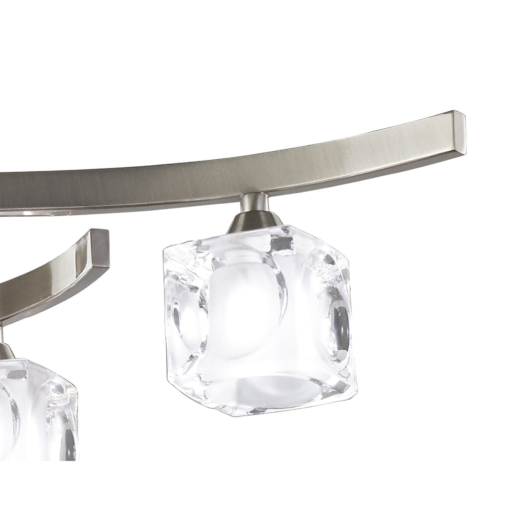 M2357SN Cuadrax Rectangular Semi Flush 6 Light G9 Satin Nickel