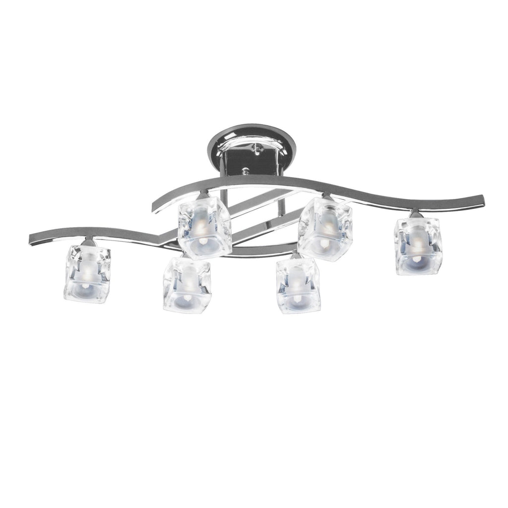 M2357SN TEL Cuadrax Rectangular Telescopic 6 Light G9 Satin Nickel