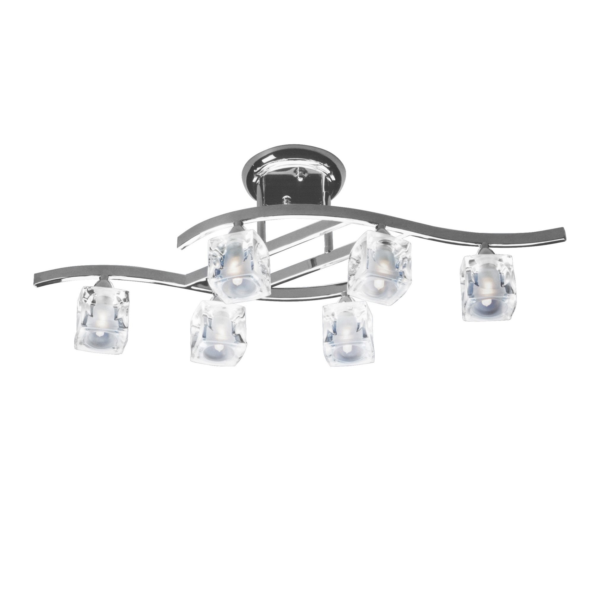 M2357SN TEL Cuadrax Rectangular Telescopic 6 Light G9 Satin Nickel