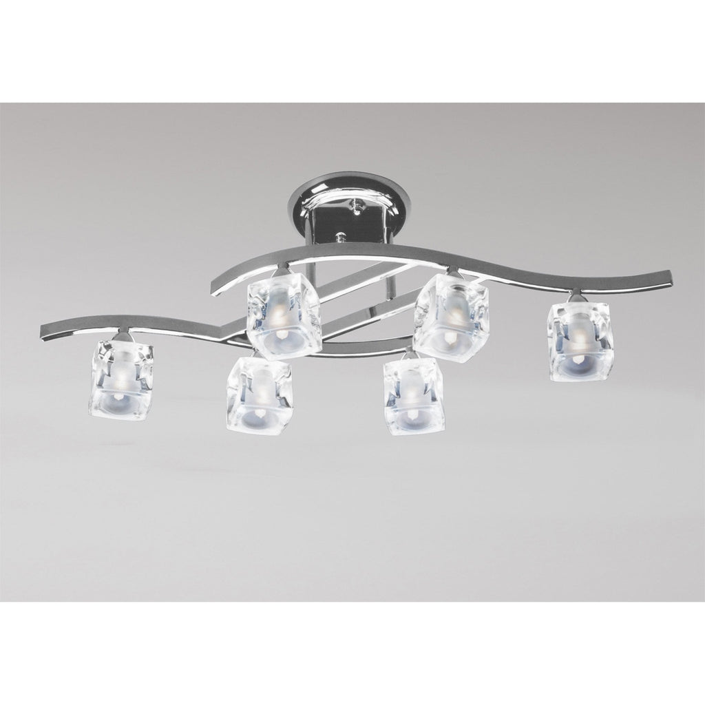 M2357SN TEL Cuadrax Rectangular Telescopic 6 Light G9 Satin Nickel