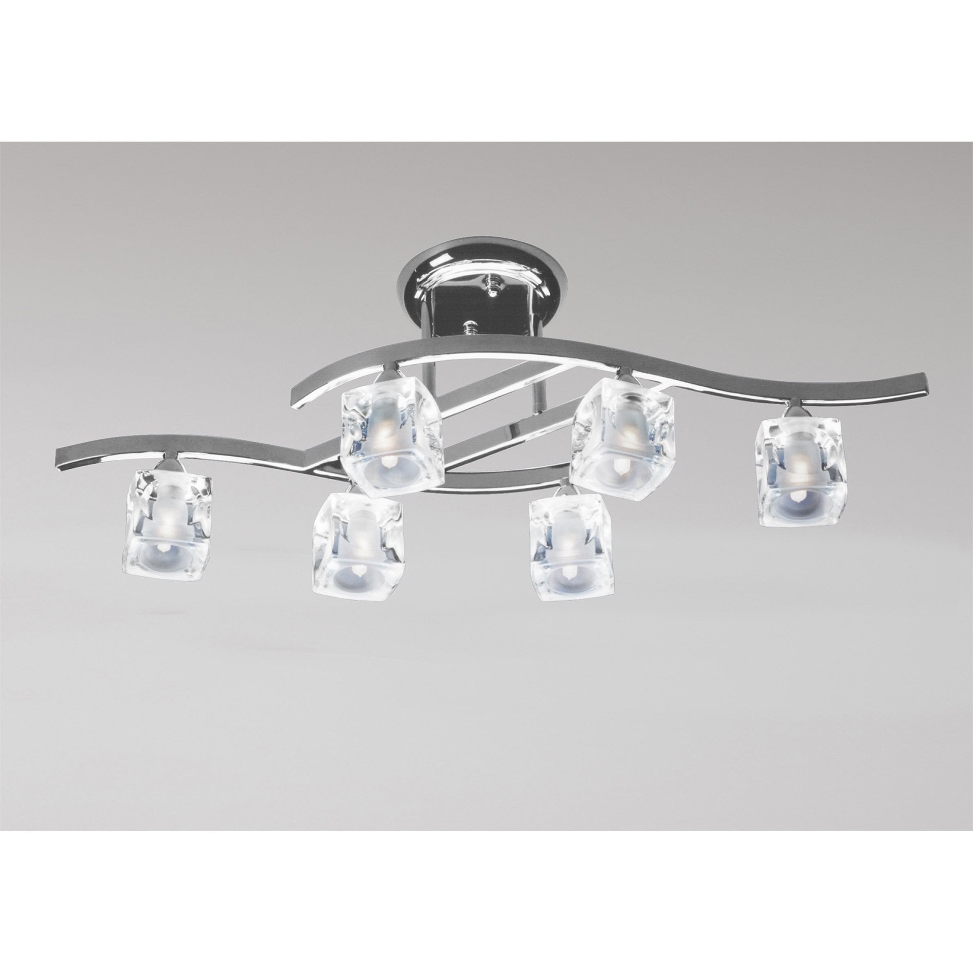 M2357SN TEL Cuadrax Rectangular Telescopic 6 Light G9 Satin Nickel