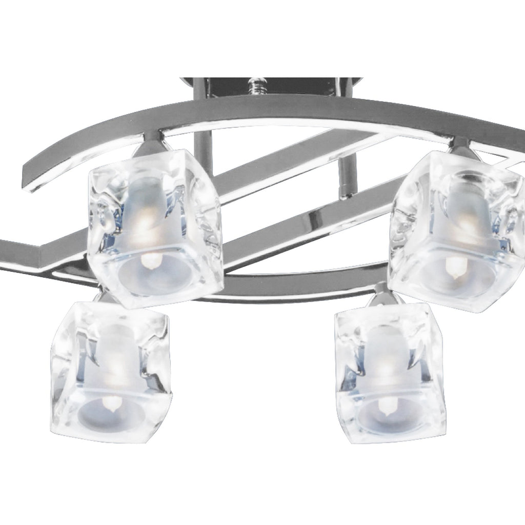 M2357SN TEL Cuadrax Rectangular Telescopic 6 Light G9 Satin Nickel