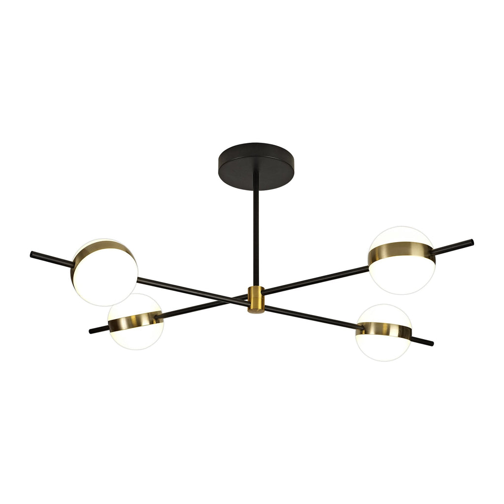 M7162 Cuba Ceiling 4 Light 32W LED Gold/Black