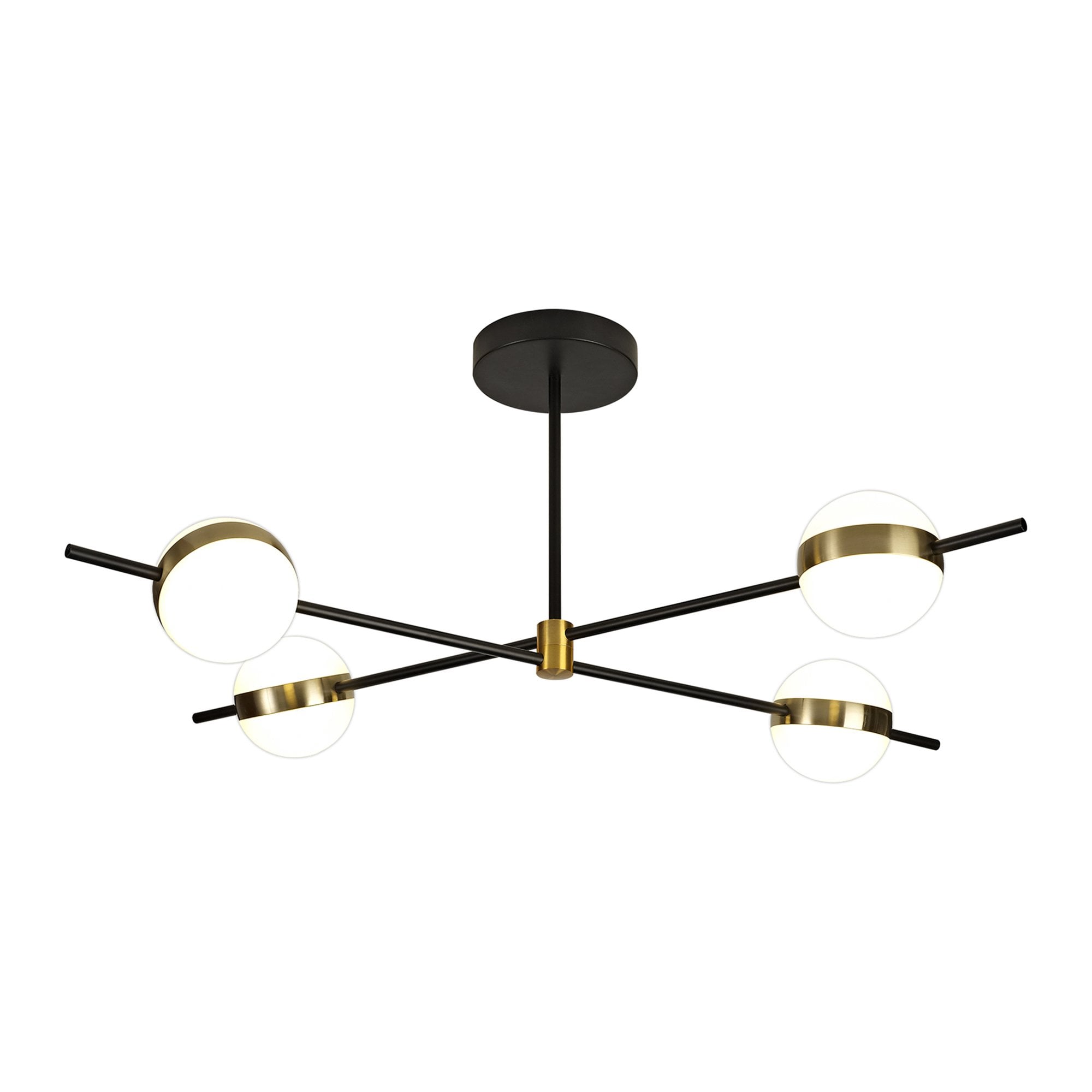 M7162 Cuba Ceiling 4 Light 32W LED Gold/Black
