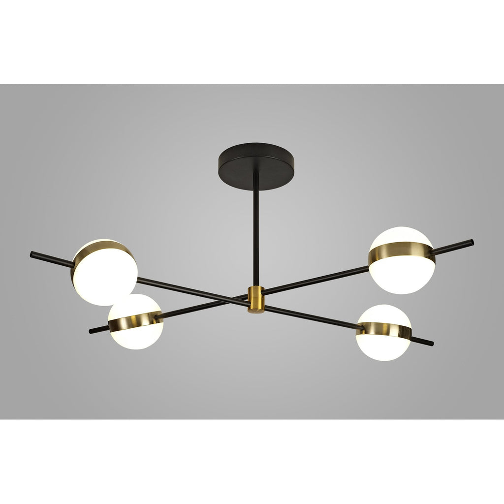 M7162 Cuba Ceiling 4 Light 32W LED Gold/Black