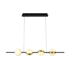 M7161 Cuba Linear Pendant 4 Light 32W LED Gold/Black