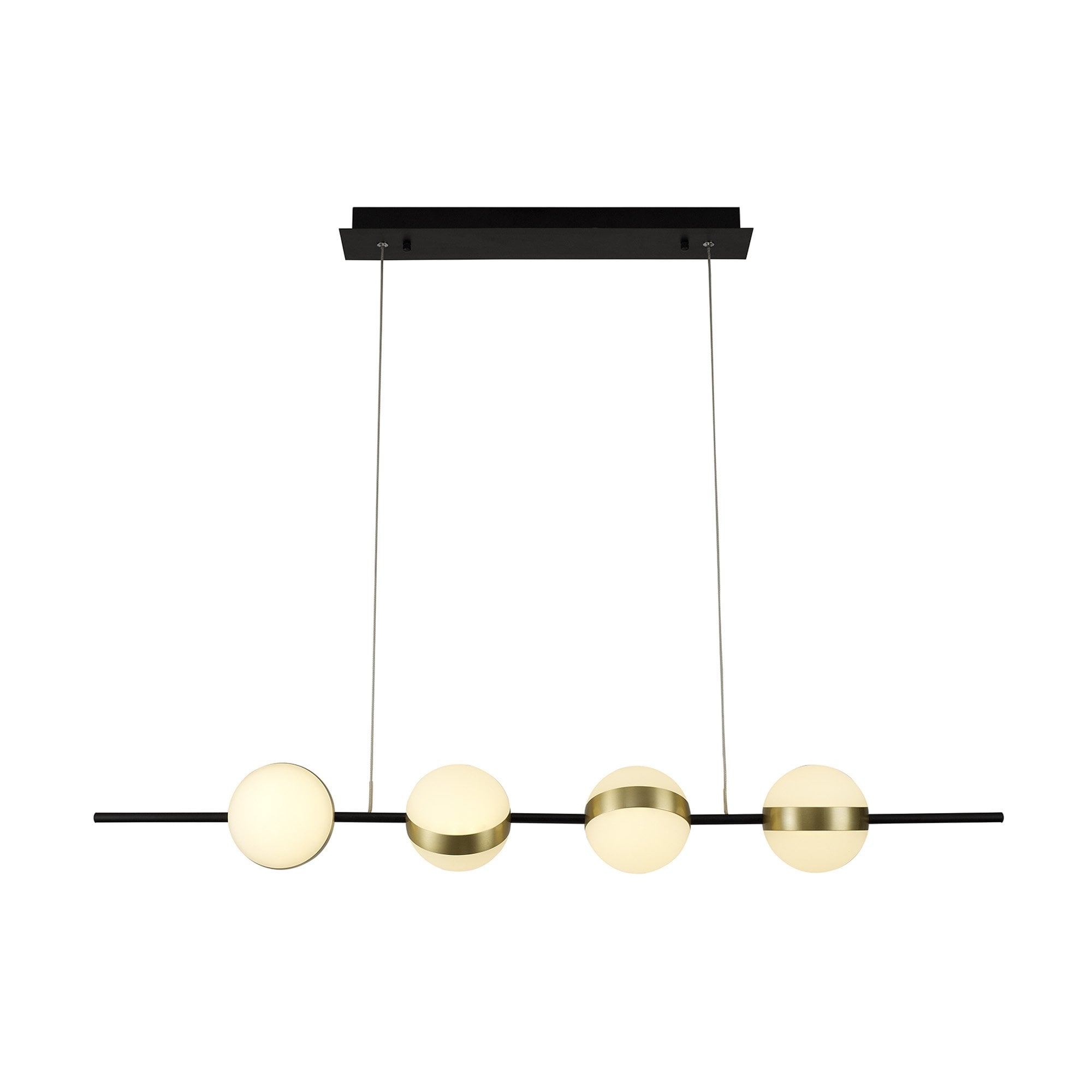 M7161 Cuba Linear Pendant 4 Light 32W LED Gold/Black