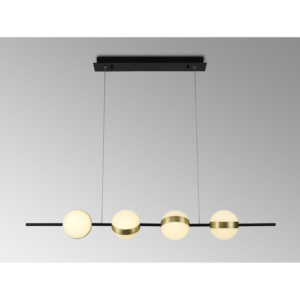 M7161 Cuba Linear Pendant 4 Light 32W LED Gold/Black