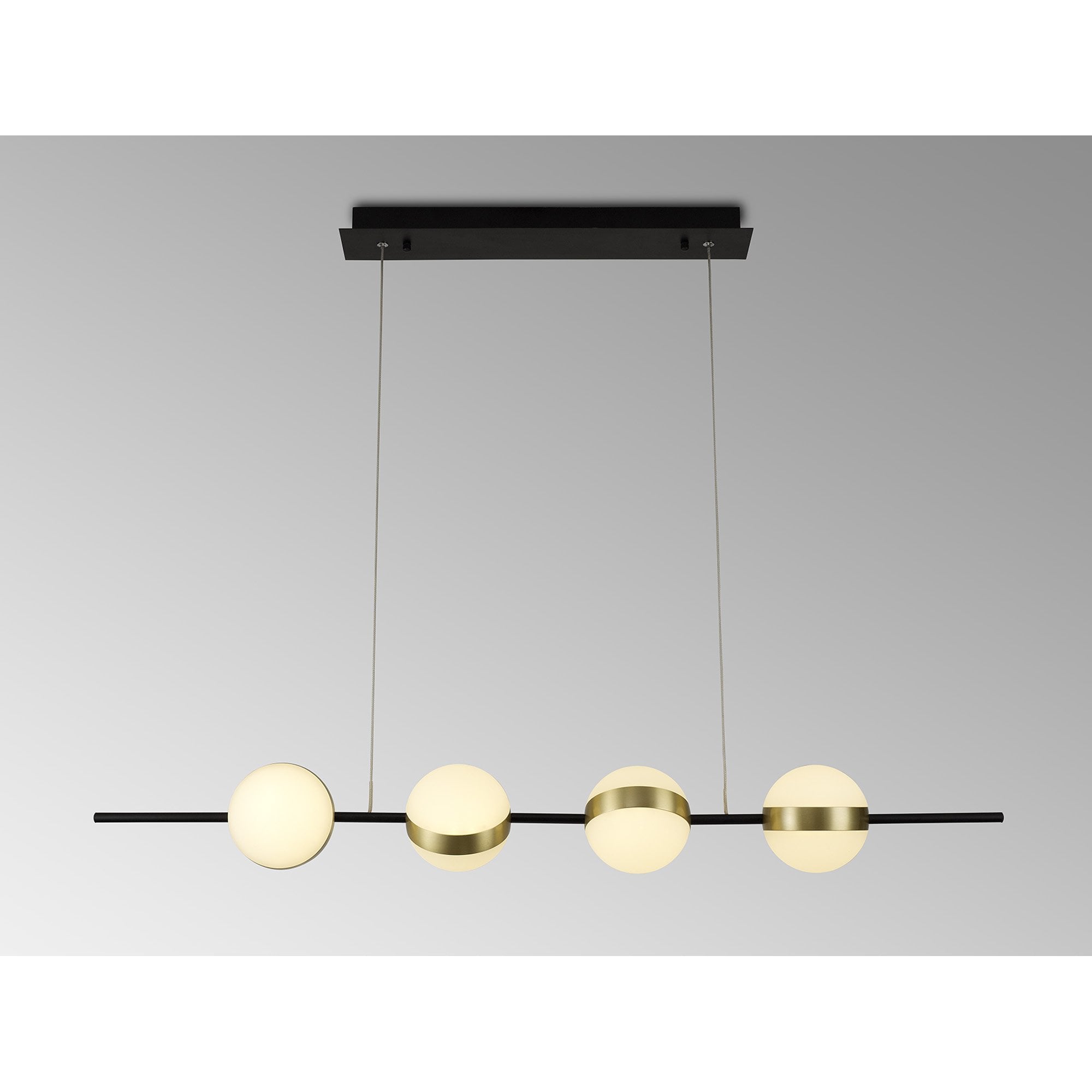 M7161 Cuba Linear Pendant 4 Light 32W LED Gold/Black