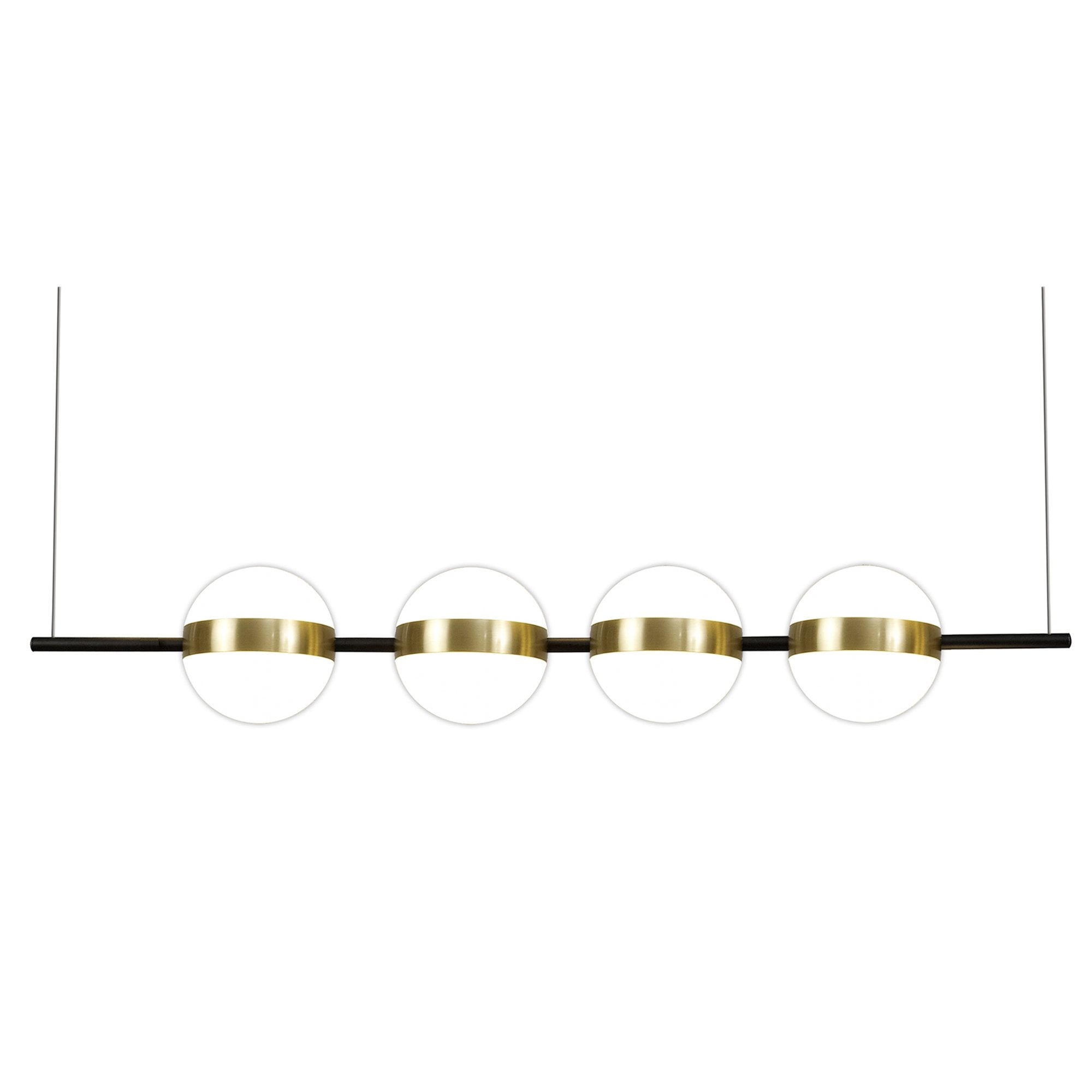 M7161 Cuba Linear Pendant 4 Light 32W LED Gold/Black