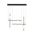 M7160 Cuba Criss Cross Linear Pendant 4 Light 32W LED Gold Black