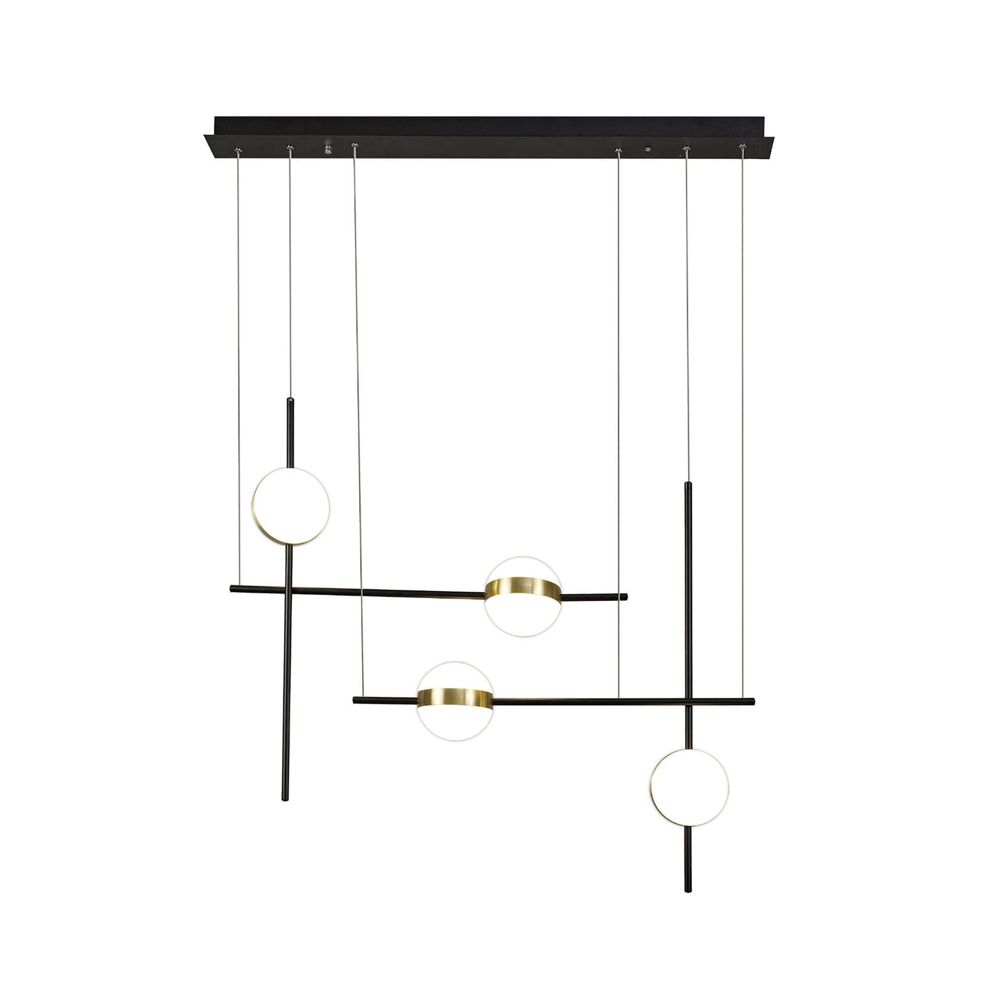 M7160 Cuba Criss Cross Linear Pendant 4 Light 32W LED Gold Black