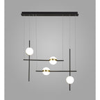 M7160 Cuba Criss Cross Linear Pendant 4 Light 32W LED Gold Black
