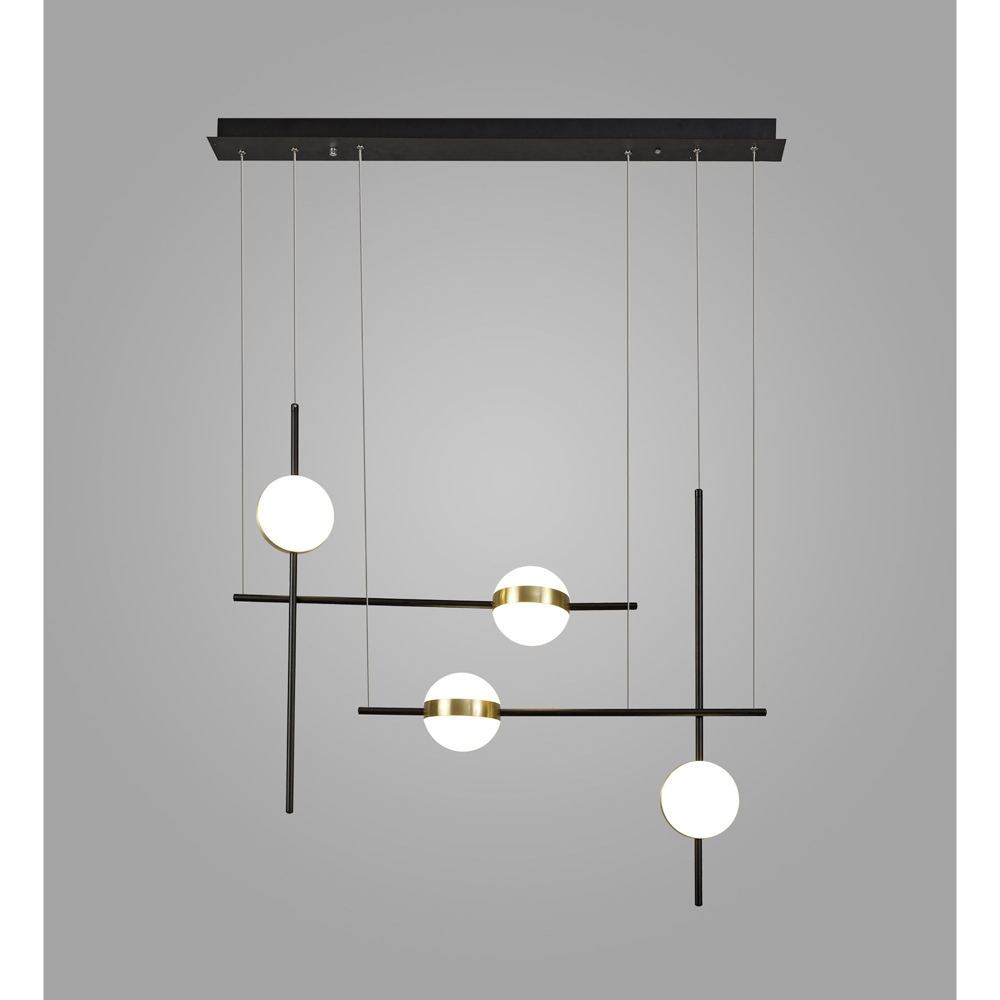 M7160 Cuba Criss Cross Linear Pendant 4 Light 32W LED Gold Black
