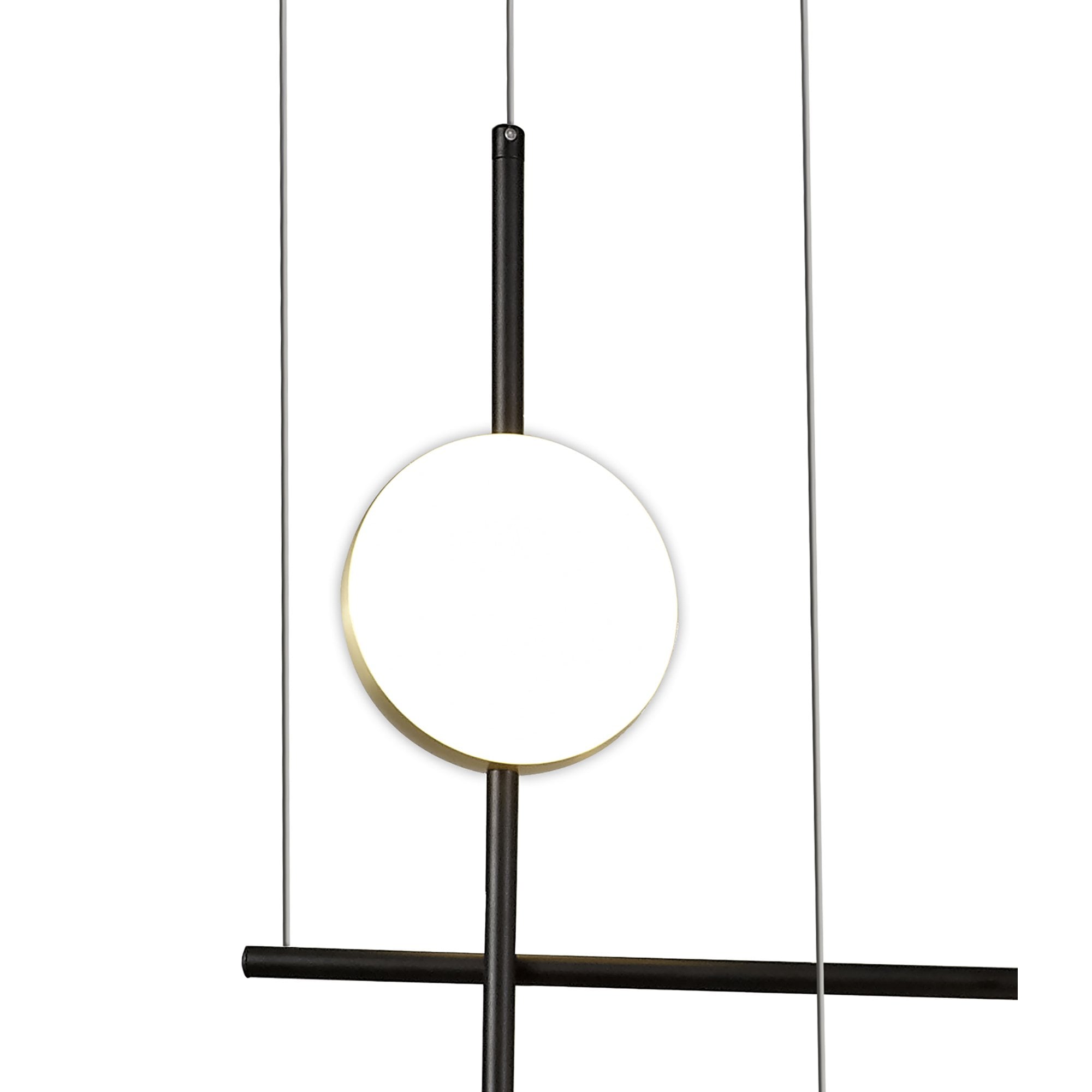 M7160 Cuba Criss Cross Linear Pendant 4 Light 32W LED Gold Black