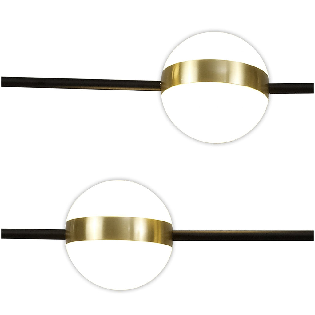 M7160 Cuba Criss Cross Linear Pendant 4 Light 32W LED Gold Black