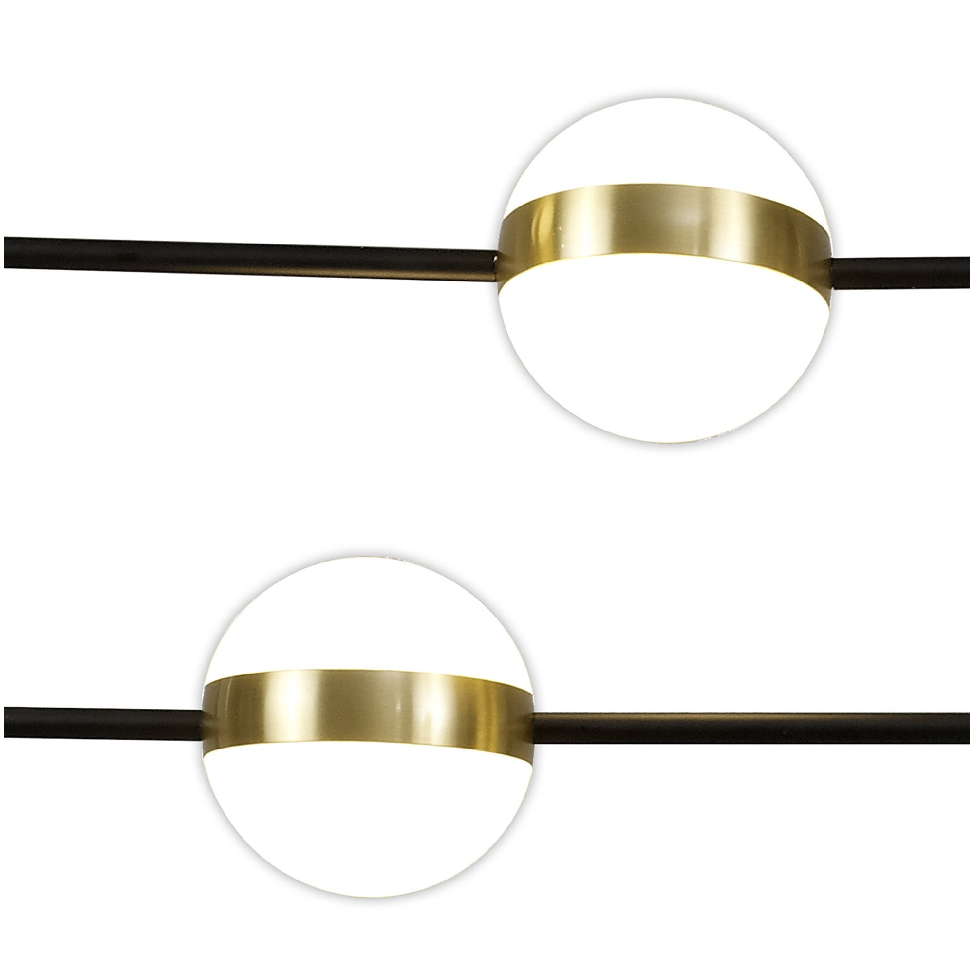 M7160 Cuba Criss Cross Linear Pendant 4 Light 32W LED Gold Black