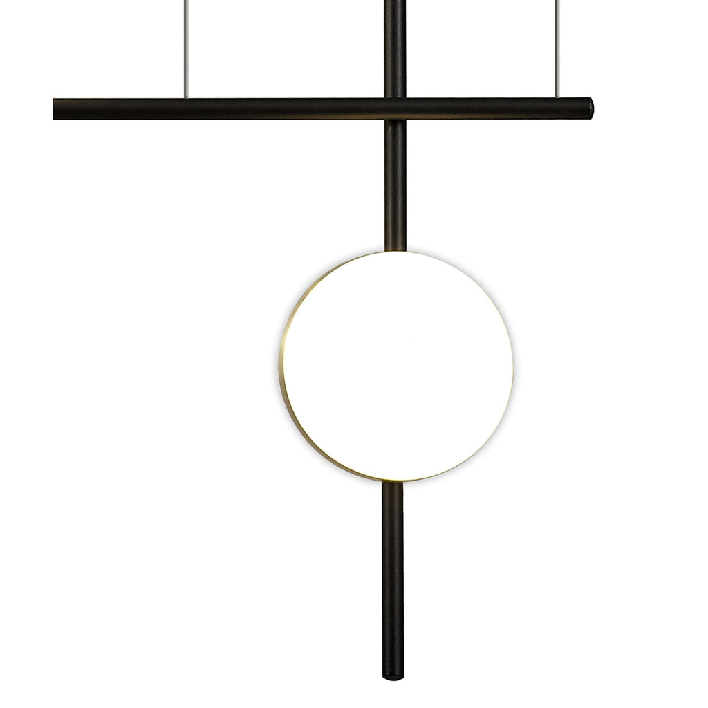 M7160 Cuba Criss Cross Linear Pendant 4 Light 32W LED Gold Black