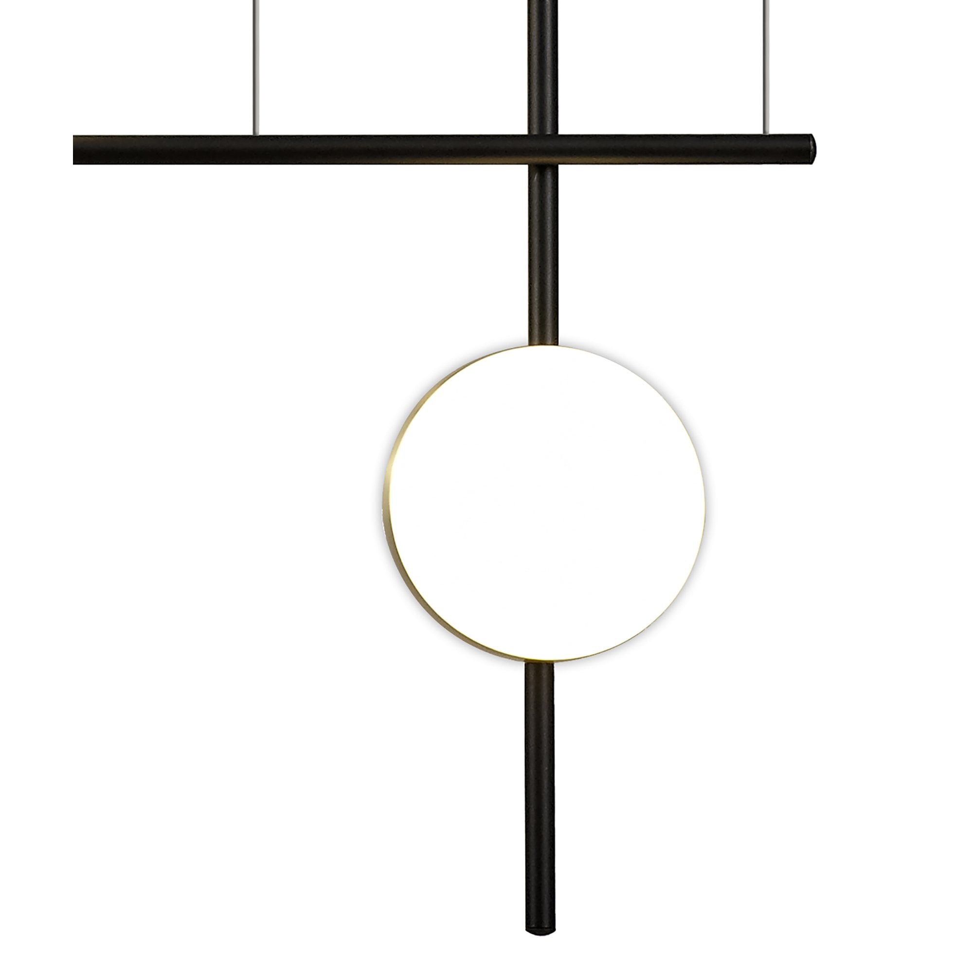 M7160 Cuba Criss Cross Linear Pendant 4 Light 32W LED Gold Black