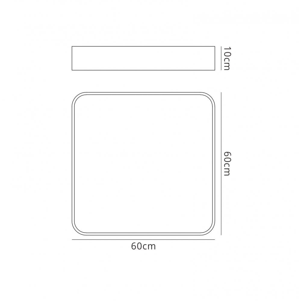 M5513 Cumbuco Flush 60cm Square 80W LED White/Acrylic