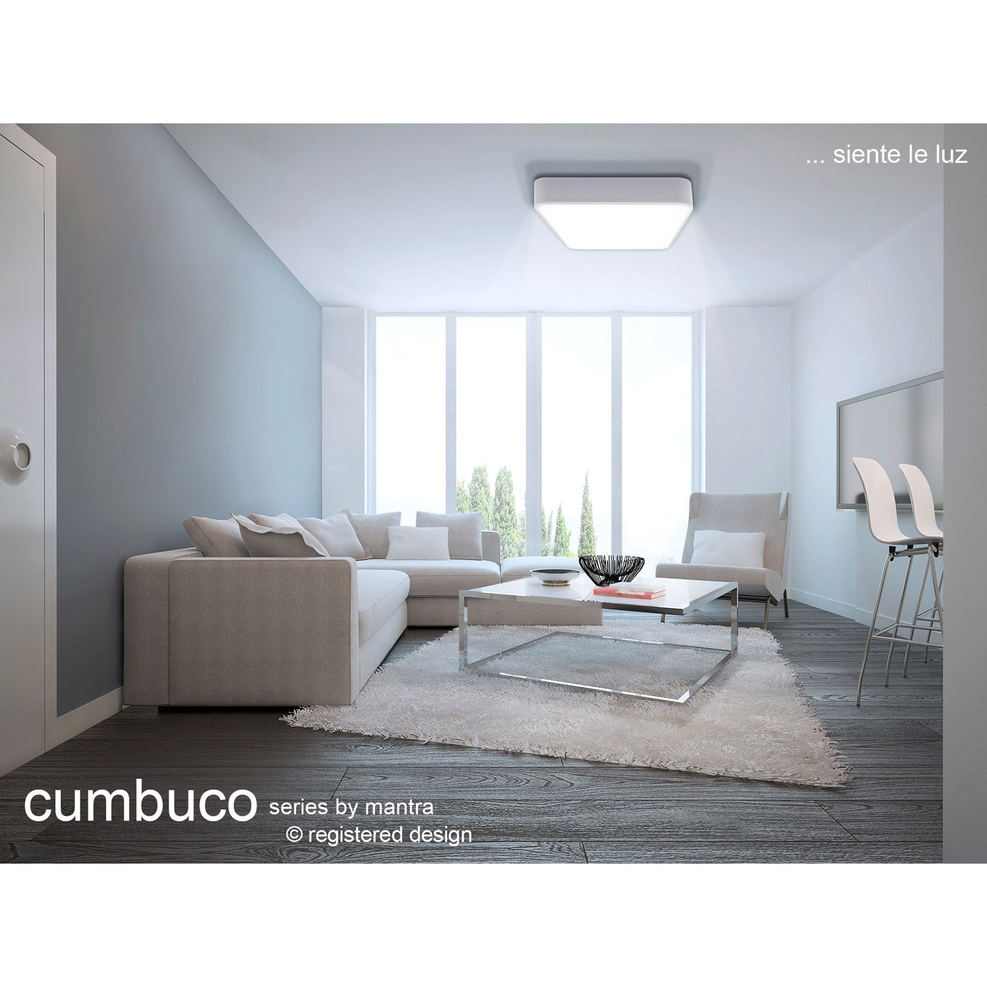 M5501 Cumbuco Flush Rectangular 50W LED White Acrylic