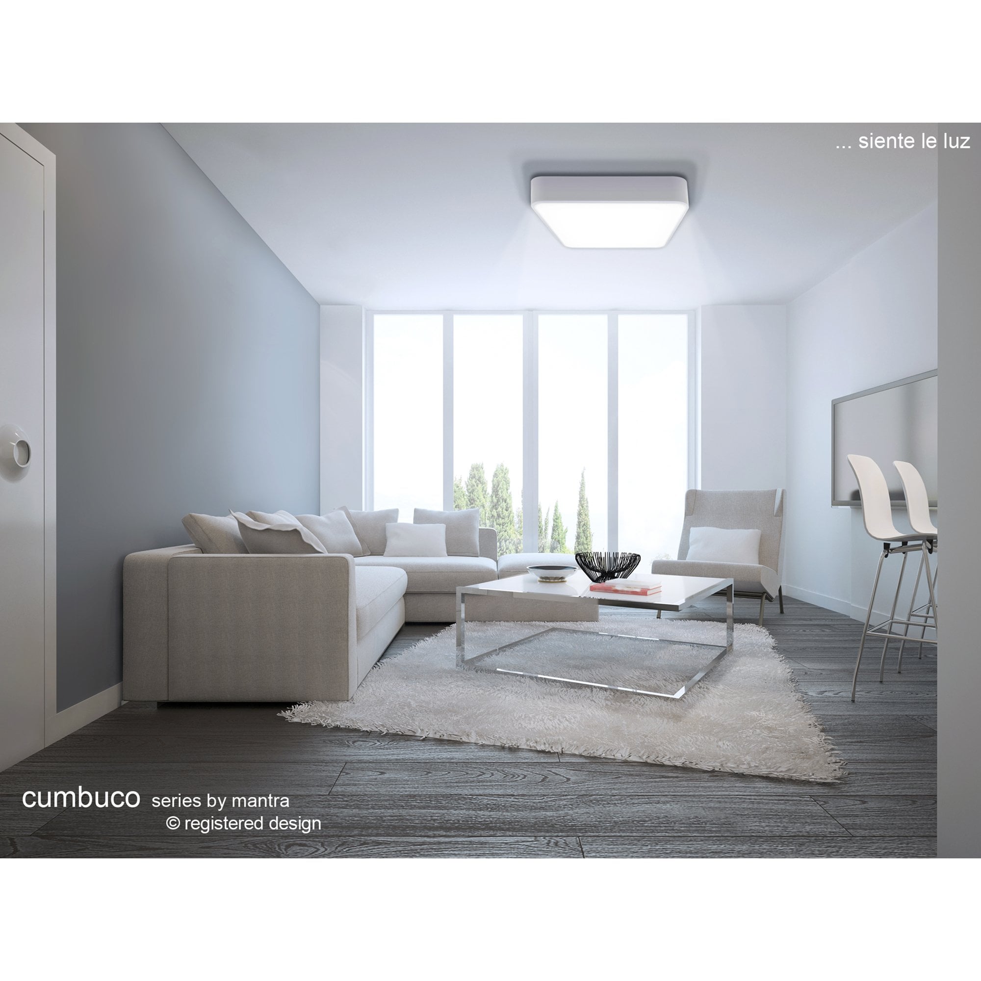 M5501 Cumbuco Flush Rectangular 50W LED White Acrylic