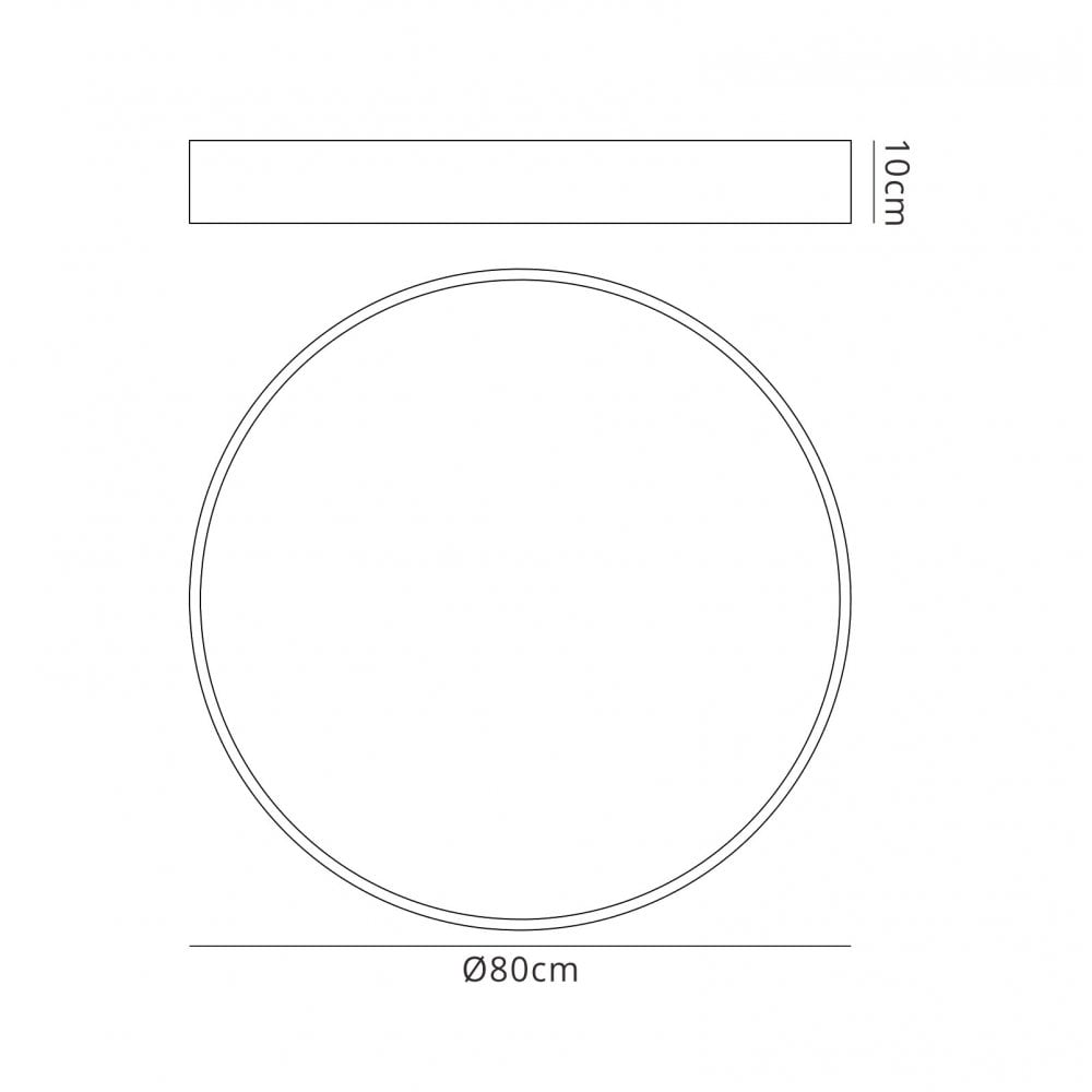 M5508 Cumbuco Flush 80cm Round 90W LED White/Acrylic