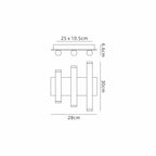 M8191 Cala 3+3 Light Wall Light 36W LED Gold