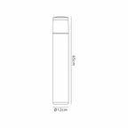 M8108 Chicago Outdoor 65cm Round Post Lamp 1 Light Anthracite