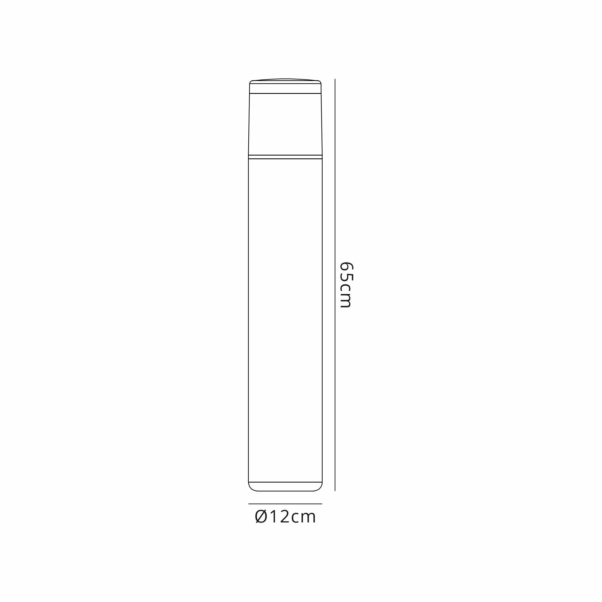 M8108 Chicago Outdoor 65cm Round Post Lamp 1 Light Anthracite