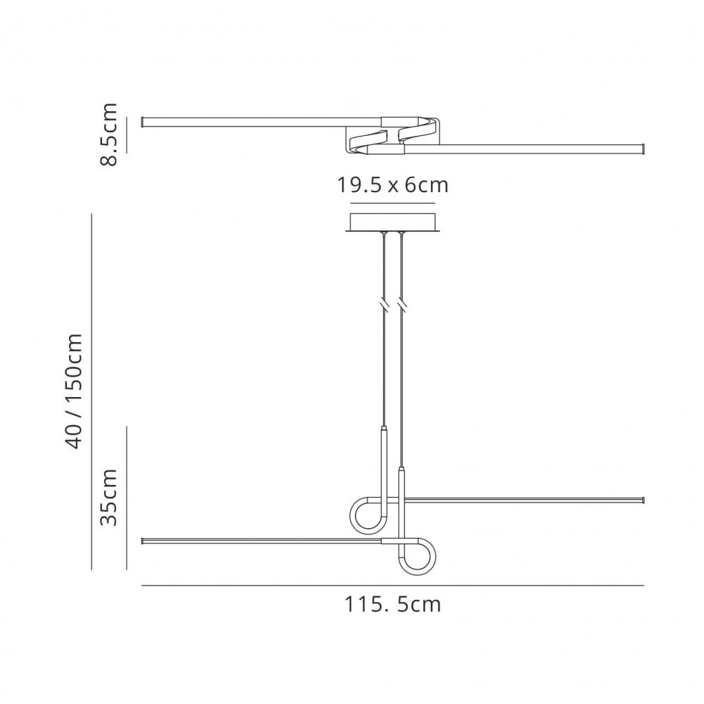M6120 Cinto Linear Pendant 24W LED Polished Chrome