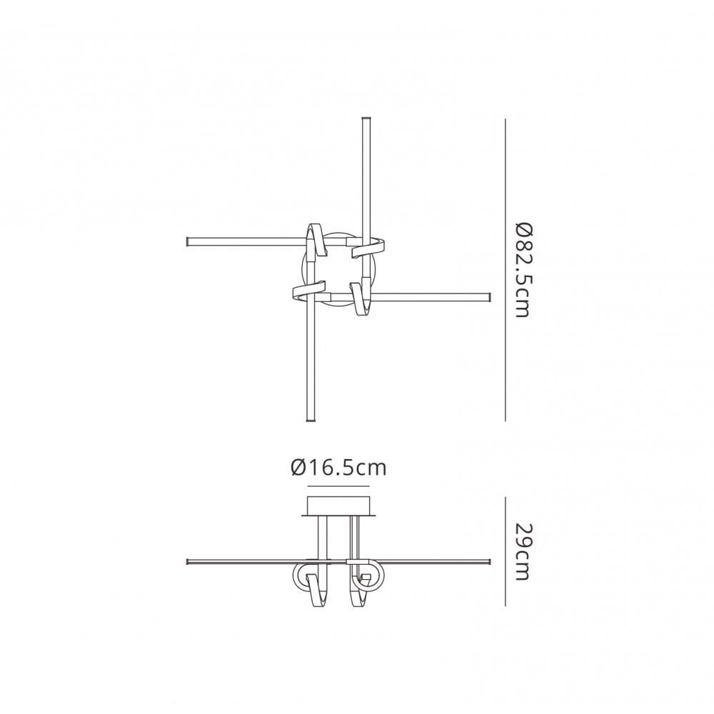 M6125 Cinto Ceiling 28W LED Polished Chrome