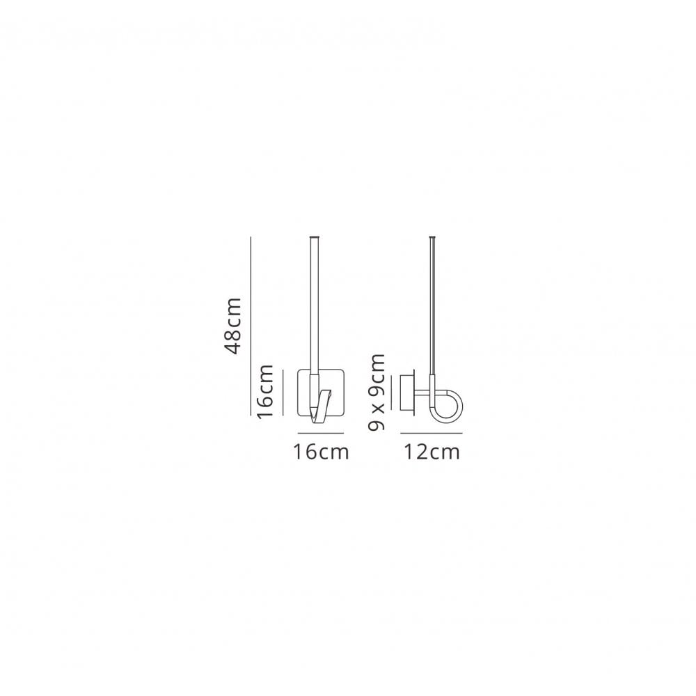 M6132 Cinto Wall Lamp 48cm 6W LED Polished Chrome