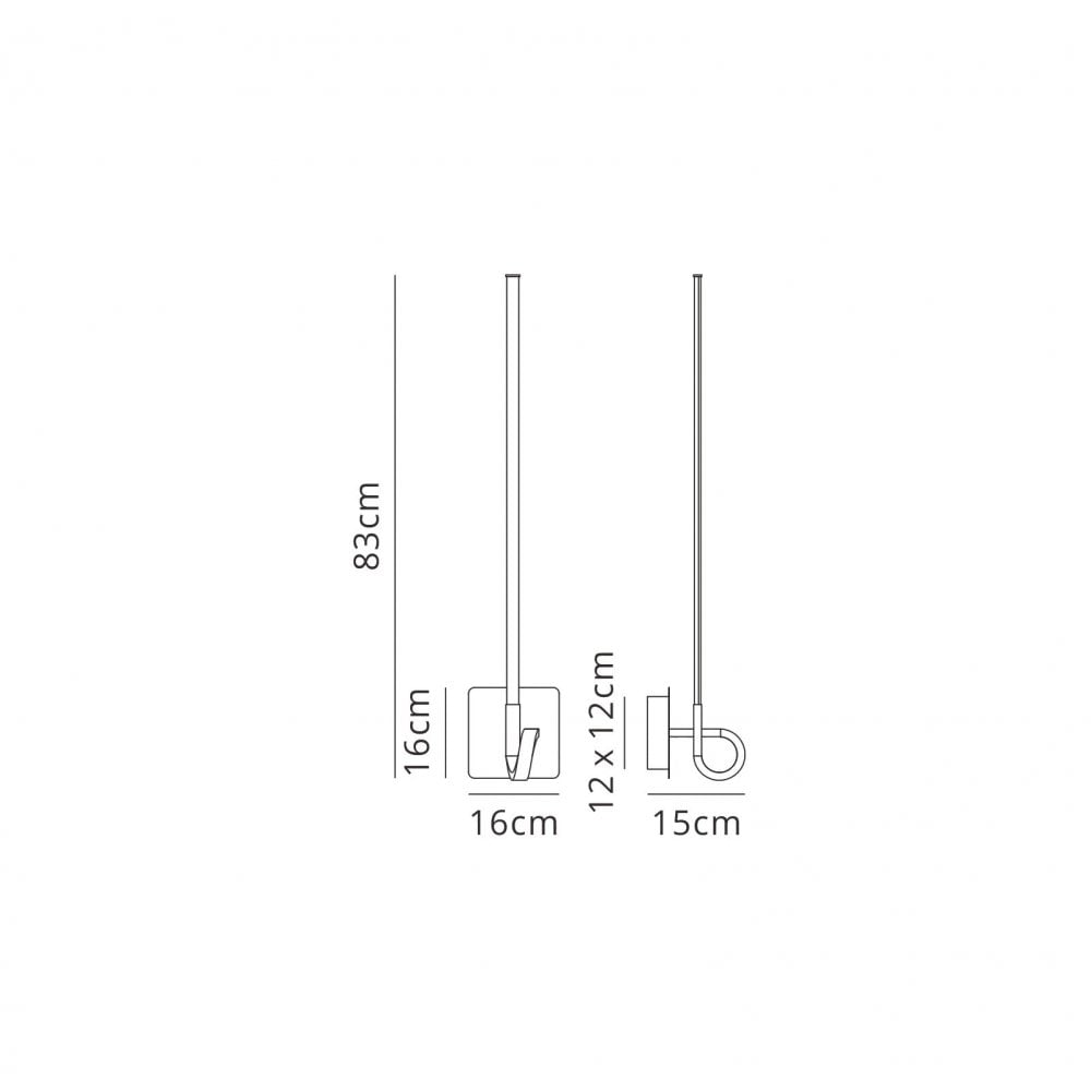 M6133 Cinto Wall Lamp 83cm 12W LED Polished Chrome