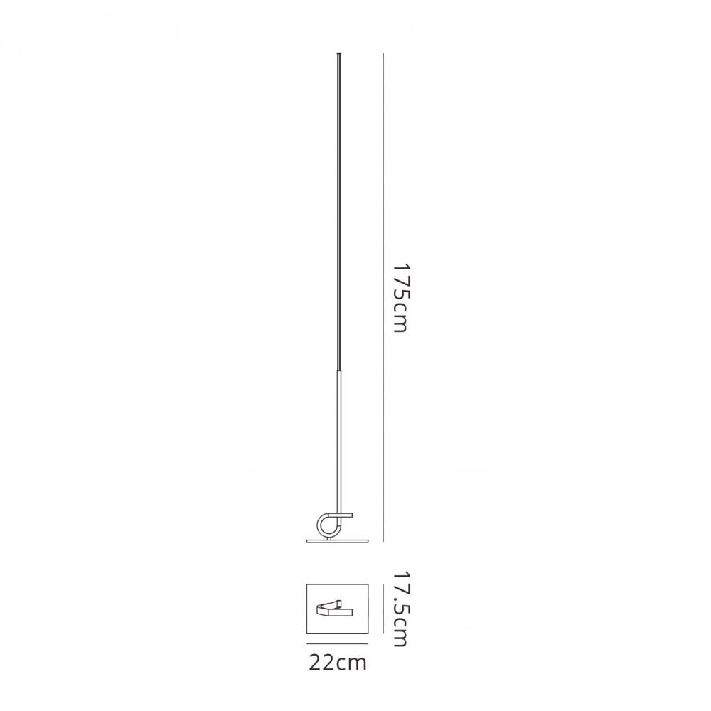 M6143 Cinto Floor Lamp 175cm 20W LED Antique Brass