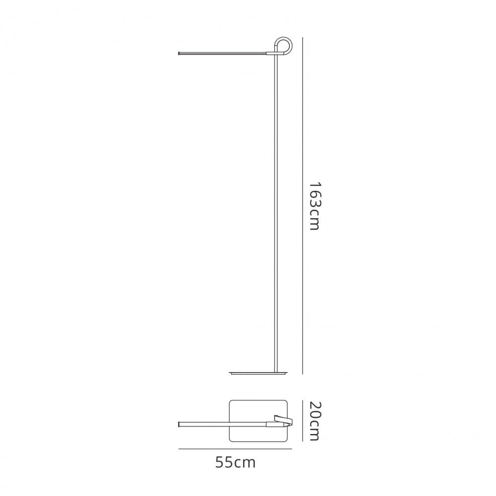 M6144 Cinto Floor Lamp 163cm 7W LED Polished Chrome