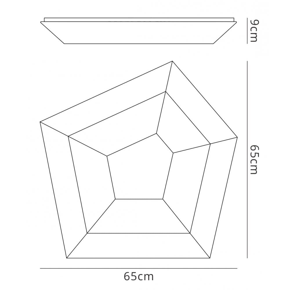 M3795 City Flush Ceiling 28W LED Large Polished Chrome / White Acrylic