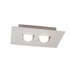 M0127 Cocoon Rectangular Flush Ceiling 2 Light G9 Silver/Frosted White Glass