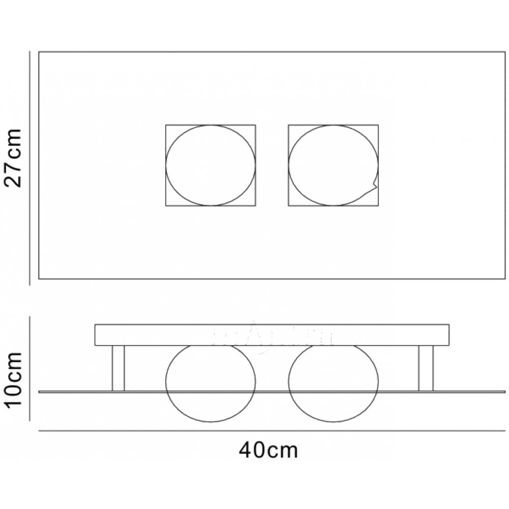 M0127 Cocoon Rectangular Flush Ceiling 2 Light G9 Silver/Frosted White Glass