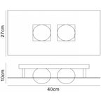 M0127 Cocoon Rectangular Flush Ceiling 2 Light G9 Silver/Frosted White Glass
