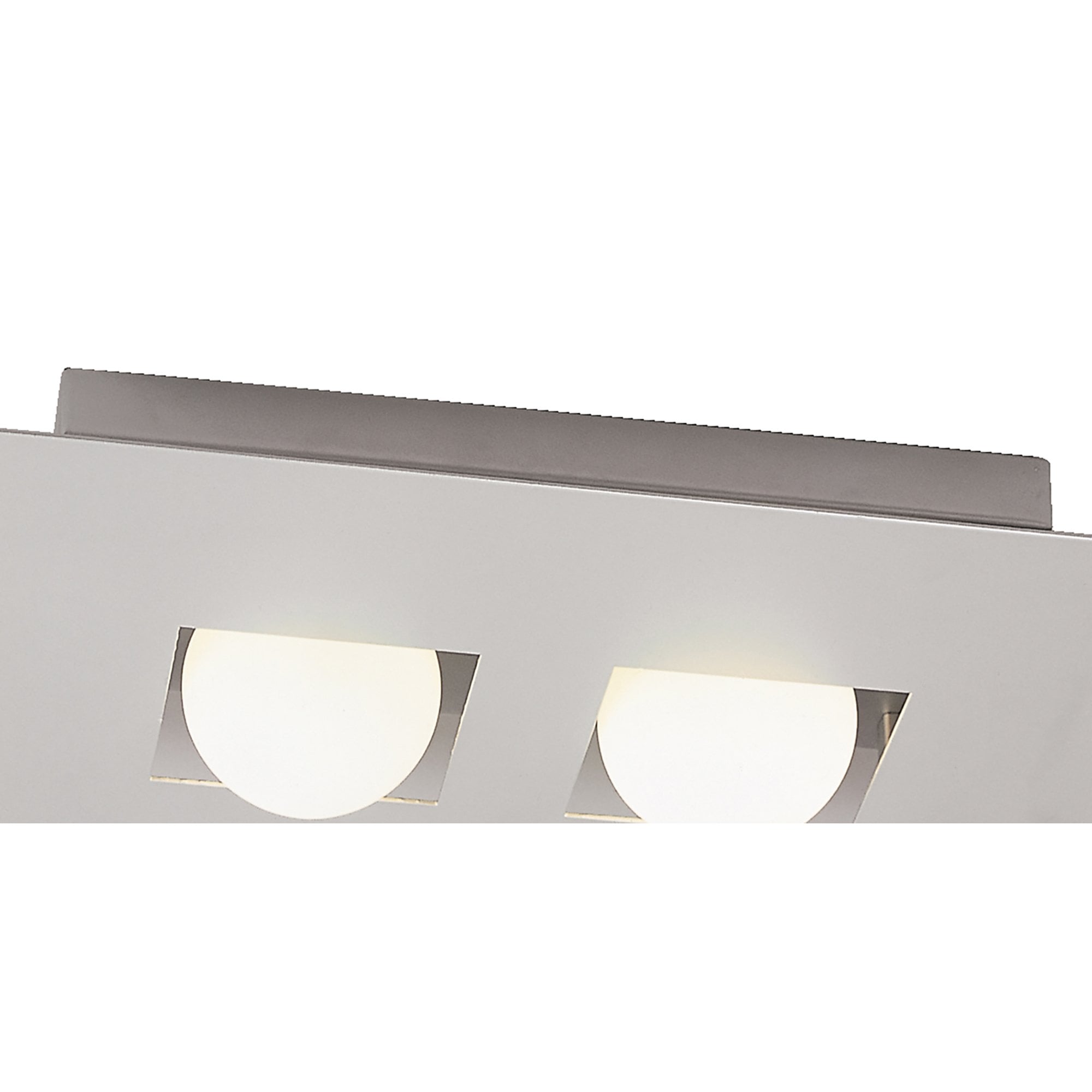 M0127 Cocoon Rectangular Flush Ceiling 2 Light G9 Silver/Frosted White Glass